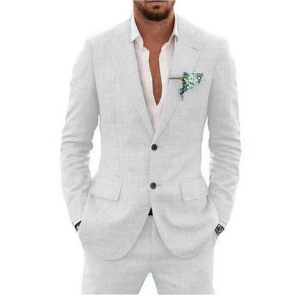 Traje de dos piezas para hombre, ligero y elegante para verano
