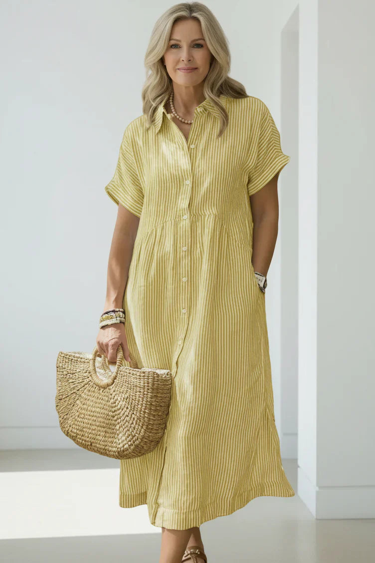 Vestido suelto a rayas para mujer, ligero y versátil para verano o diario