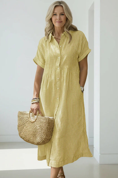 Vestido suelto a rayas para mujer, ligero y versátil para verano o diario