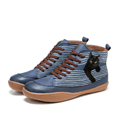 Botas originales para amantes de los gatos con diseño divertido y detalle felino que aporta personalidad