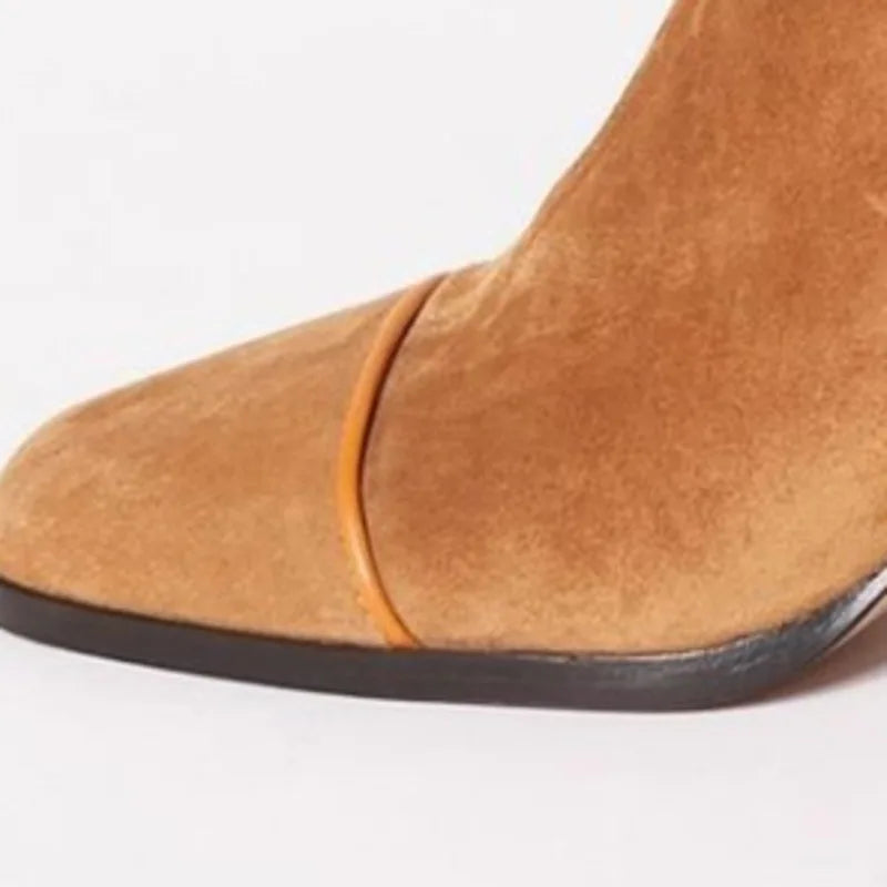 Botines de ante para mujer con tacón medio, elegantes y cómodos