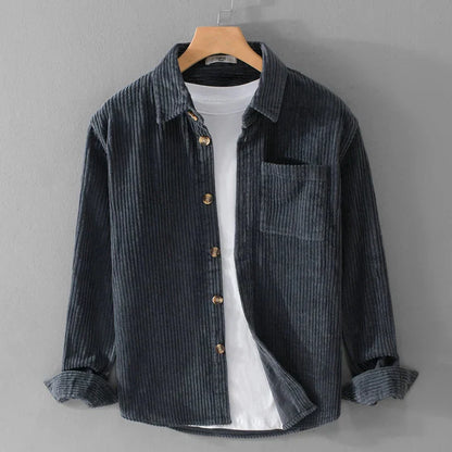 Elegante chaqueta de pana para hombre, cómoda y versátil para el otoño o para el uso diario