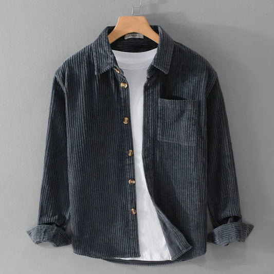 Elegante chaqueta de pana para hombre, cómoda y versátil para el otoño o para el uso diario