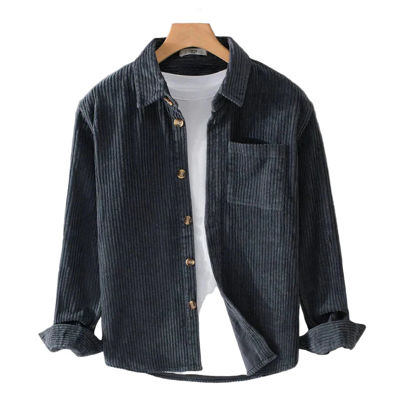 Elegante chaqueta de pana para hombre, cómoda y versátil para el otoño o para el uso diario