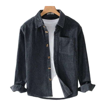 Elegante chaqueta de pana para hombre, cómoda y versátil para el otoño o para el uso diario