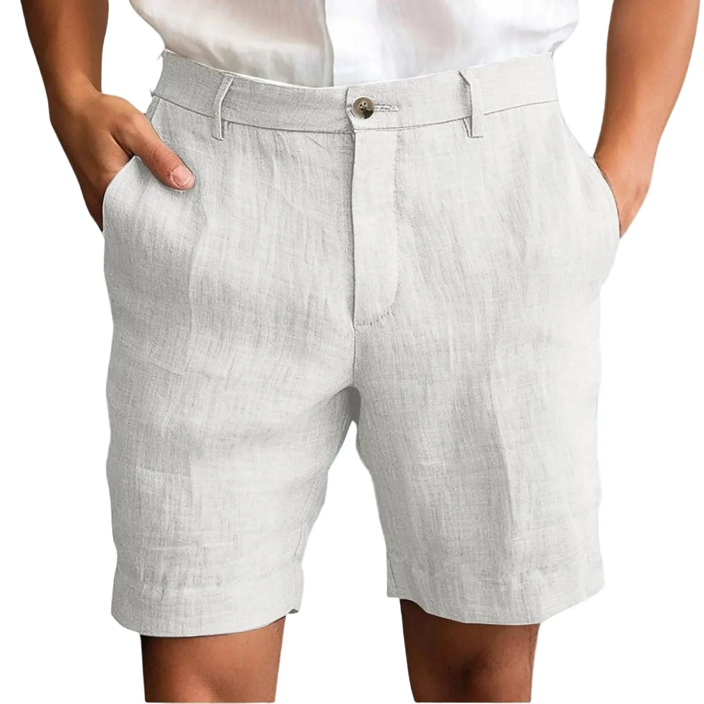 Pantalones cortos de lino para hombre, modernos y confortables