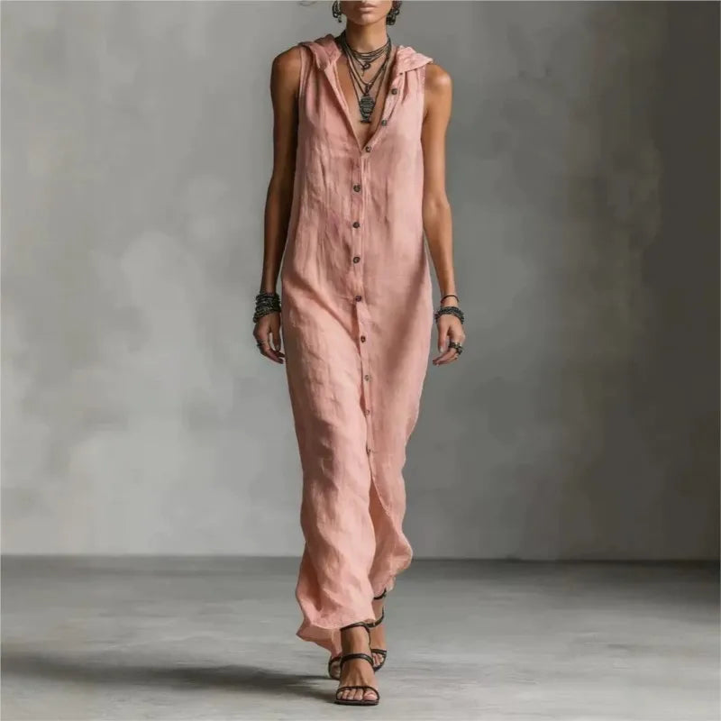 Vestido Midi Elegancamiseta y Casual con Escote en V | Estilo Verano