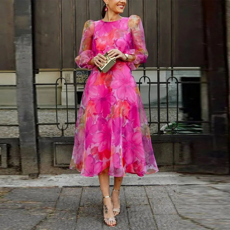 Vestido Midi Formal Floral Invitada | Estilo Elegante para Mujer