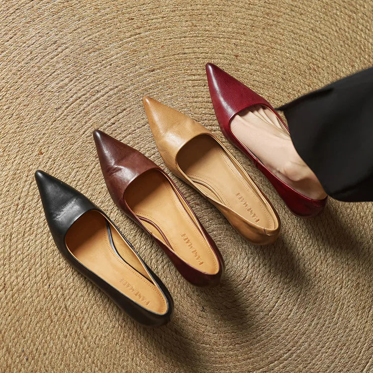 Zapatos Mujer – Tacón Clásico en Cuero, Chic y Versátil
