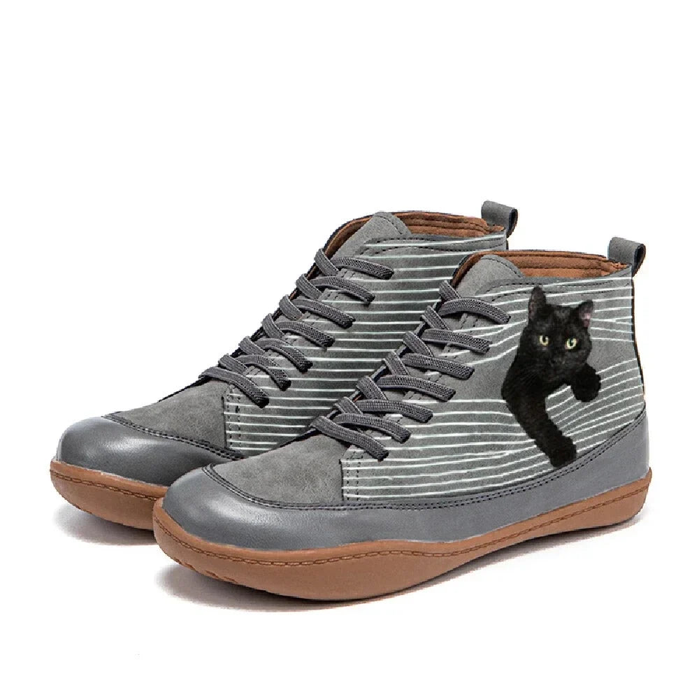 Botas originales para amantes de los gatos con diseño divertido y detalle felino que aporta personalidad