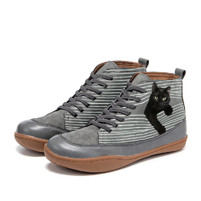 Botas originales para amantes de los gatos con diseño divertido y detalle felino que aporta personalidad