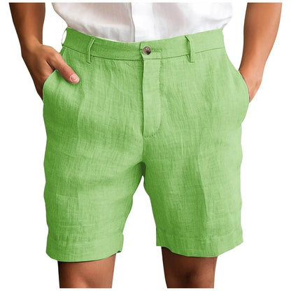 Pantalones cortos de lino para hombre, modernos y confortables