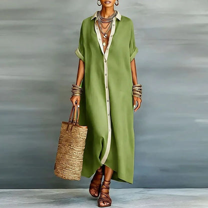 Vestido Camisero Largo con Botones | Estilo Casual y Elegante