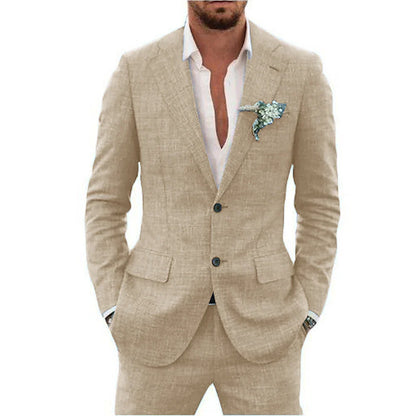 Traje de dos piezas para hombre, ligero y elegante para verano