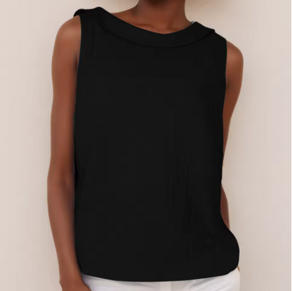 Top Sin Mangas Con Cuello Redondo Para Mujer - Comodidad Diaria