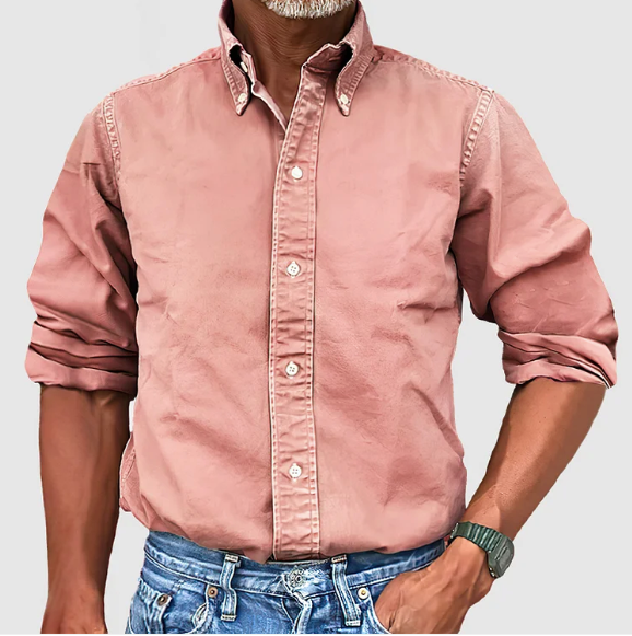 Camisa de manga larga masculina, cómoda