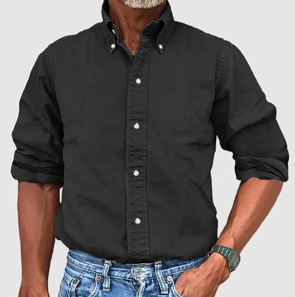 Camisa de manga larga masculina, cómoda