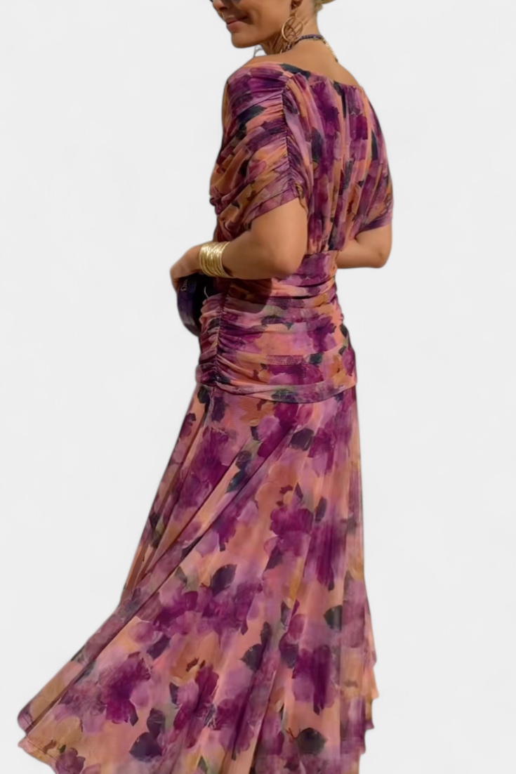 Vestido elegante para mujer, escote en V cruzado con falda fluida y caída ligera, ideal para fiesta o evento