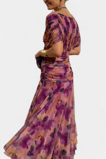 Vestido elegante para mujer, escote en V cruzado con falda fluida y caída ligera, ideal para fiesta o evento