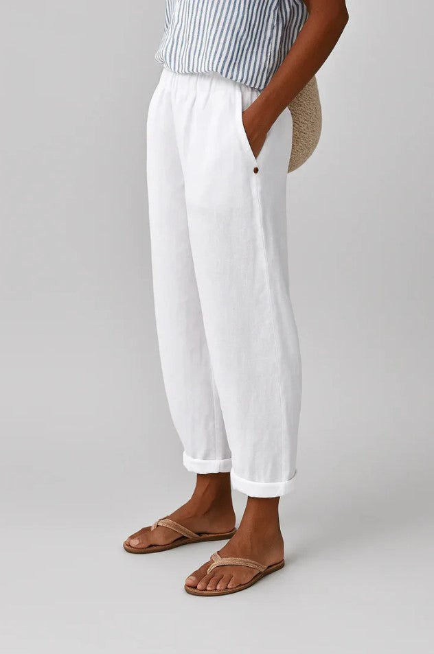 Pantalones de lino y algodón para mujer, ligeros y transpirables para verano