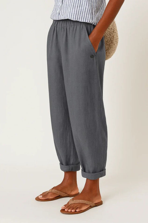 Pantalones de lino y algodón para mujer, ligeros y transpirables para verano
