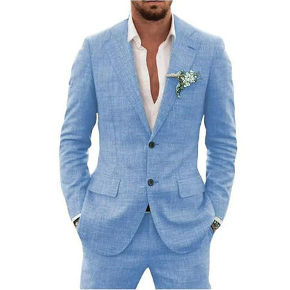 Traje de dos piezas para hombre, ligero y elegante para verano