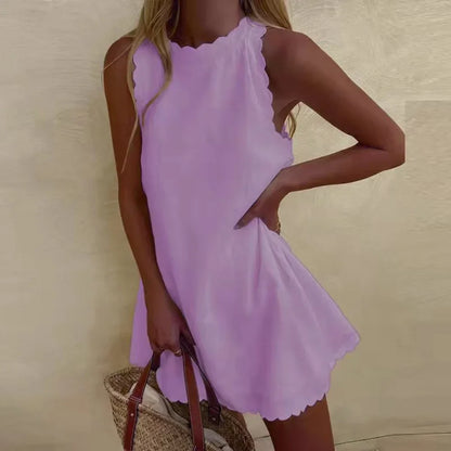 Vestido elegante sin mangas para mujer, ligero y sofisticado para fiesta o verano