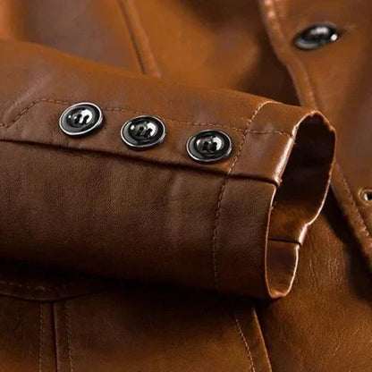 Chaqueta de piel hombre, estilo retro y sofisticado