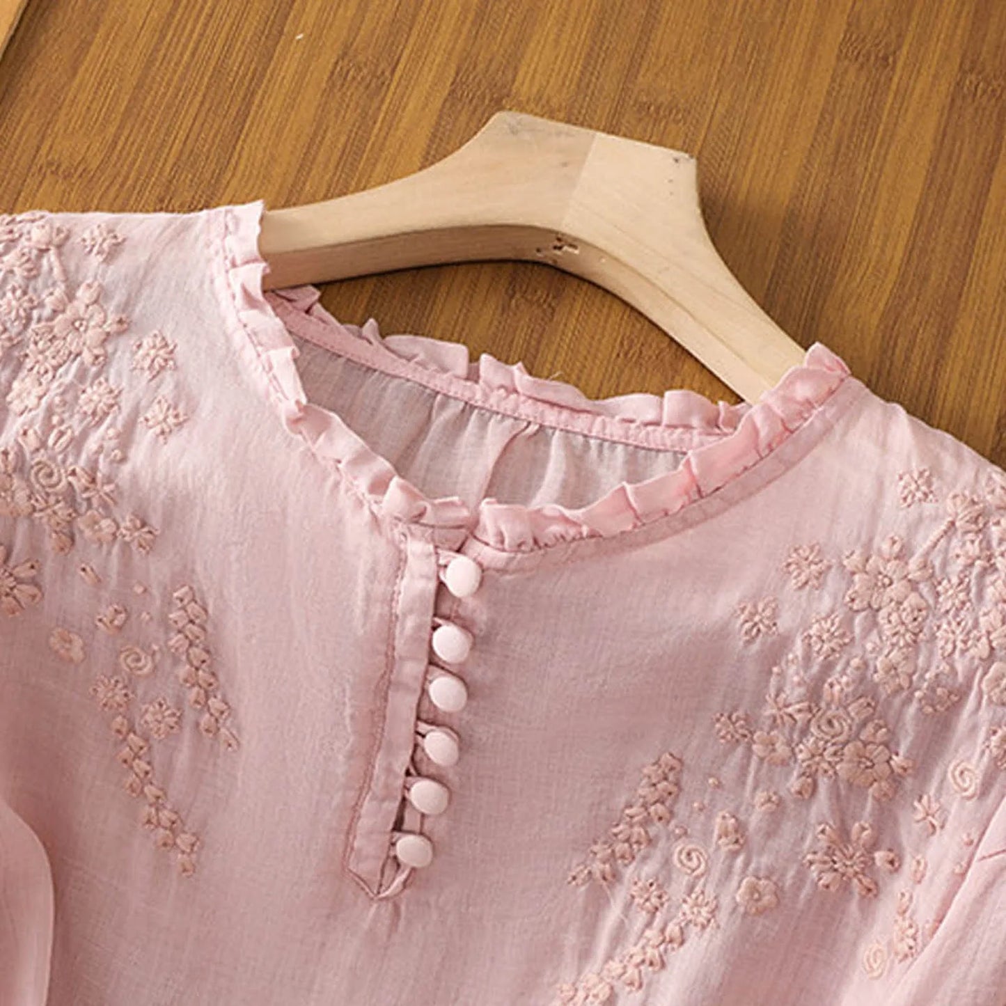 Blusa Floral Con Botones Delante Para Mujer - Elegante Y Femenina