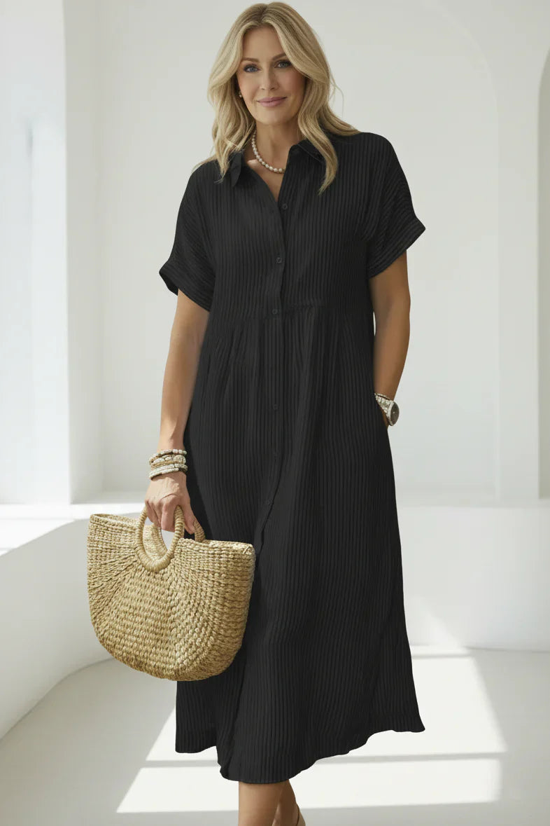 Vestido suelto a rayas para mujer, ligero y versátil para verano o diario