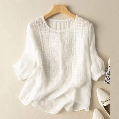 Blusa Relajada Floral Para Mujer - Estilo Desenfadado