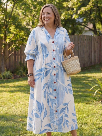 Vestido maxi botánico multicolor - fresco y elegante