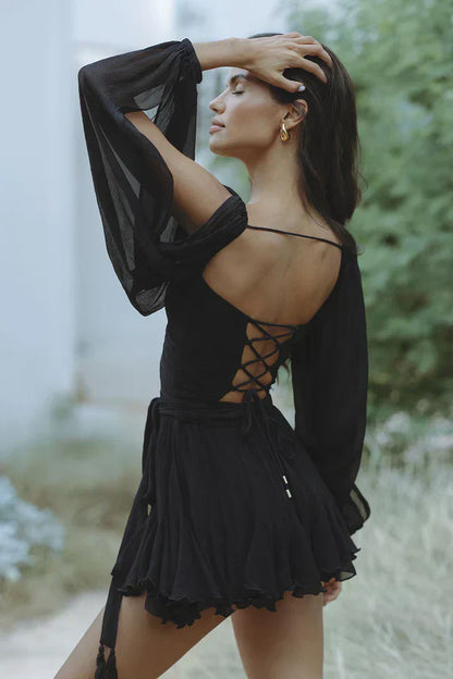 Vestido corto femenino, moderno y cómodo para playa o uso diario