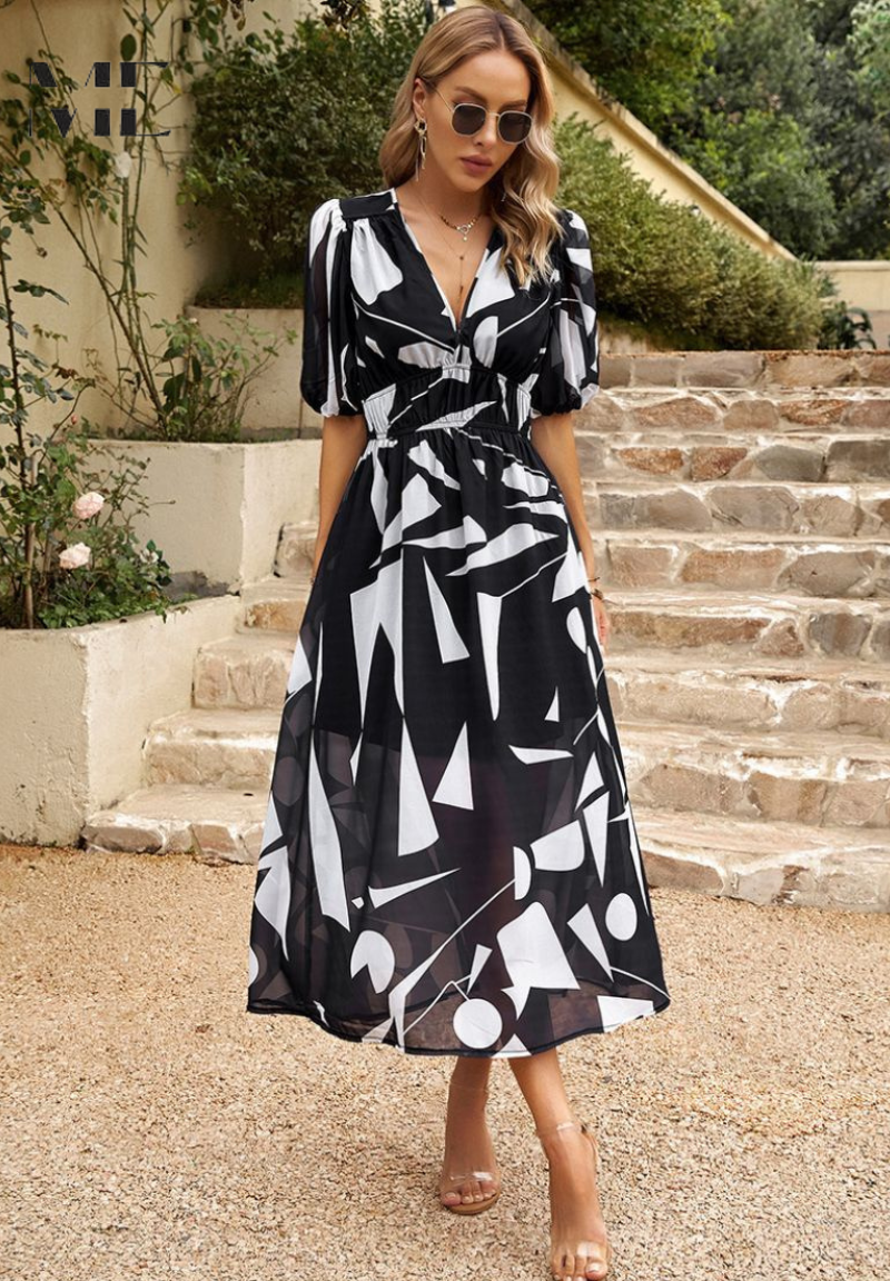Vestido Floral Elegante Para Mujer - Estilo Sofisticado