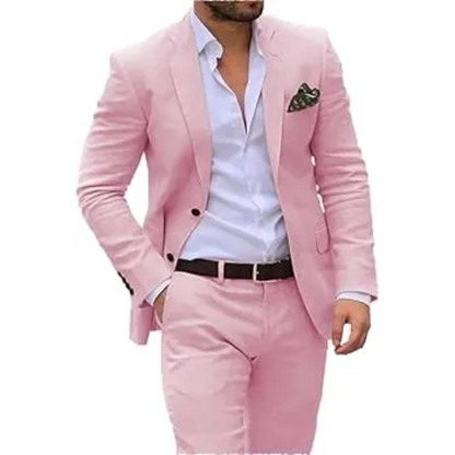 Traje de dos piezas para hombre, ligero y elegante para verano