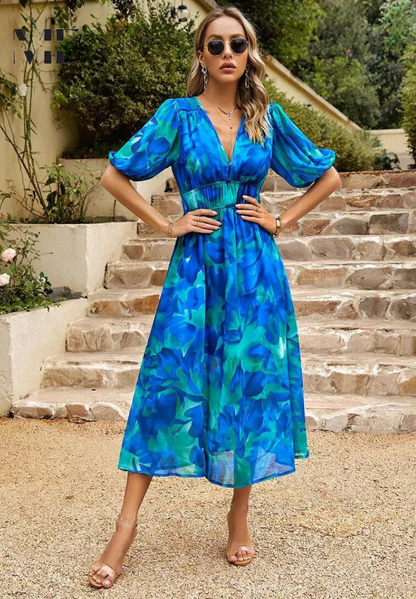 Vestido Floral Elegante Para Mujer - Estilo Sofisticado