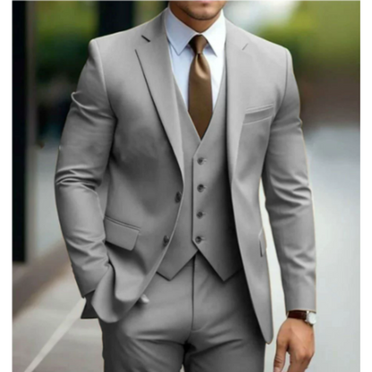 Traje de boda para hombre de tres piezas con dos botones, elegante y estilizado