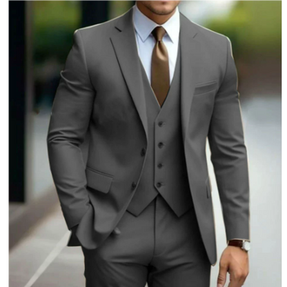 Traje de boda para hombre de tres piezas con dos botones, elegante y estilizado