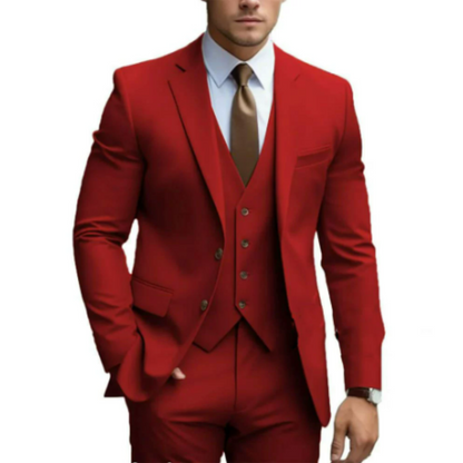 Traje de boda para hombre de tres piezas con dos botones, elegante y estilizado