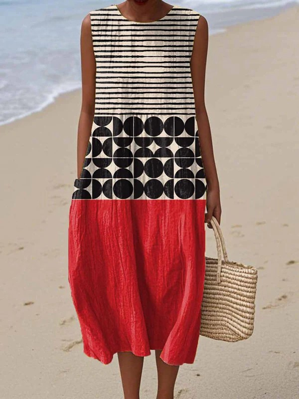 Vestido midi ligero para mujer, con un corte holgado y femenino, perfecto para las vacaciones