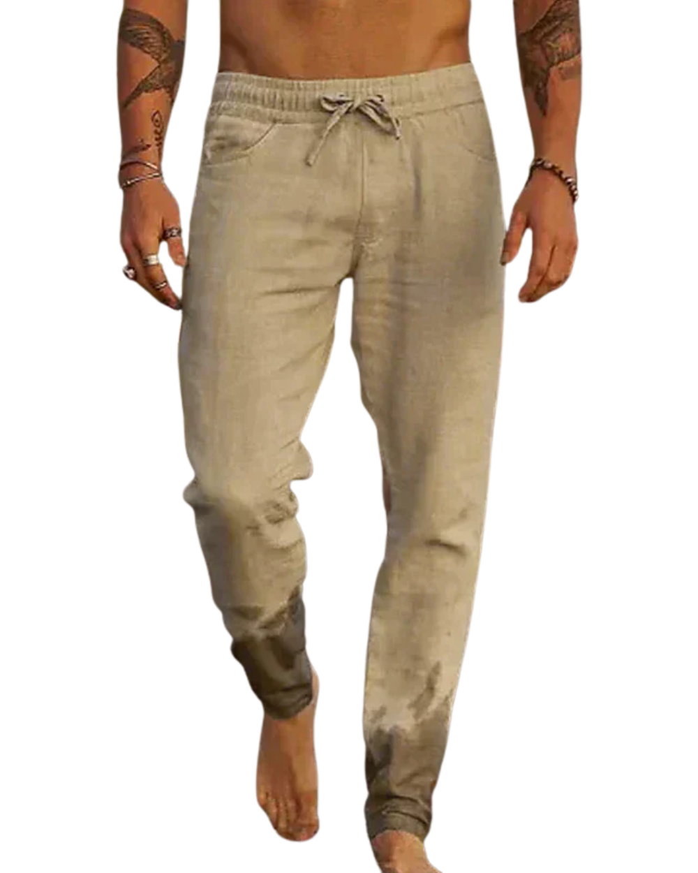 Pantalones de lino de playa para hombre, ligeros y versátiles