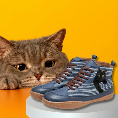 Botas originales para amantes de los gatos con diseño divertido y detalle felino que aporta personalidad