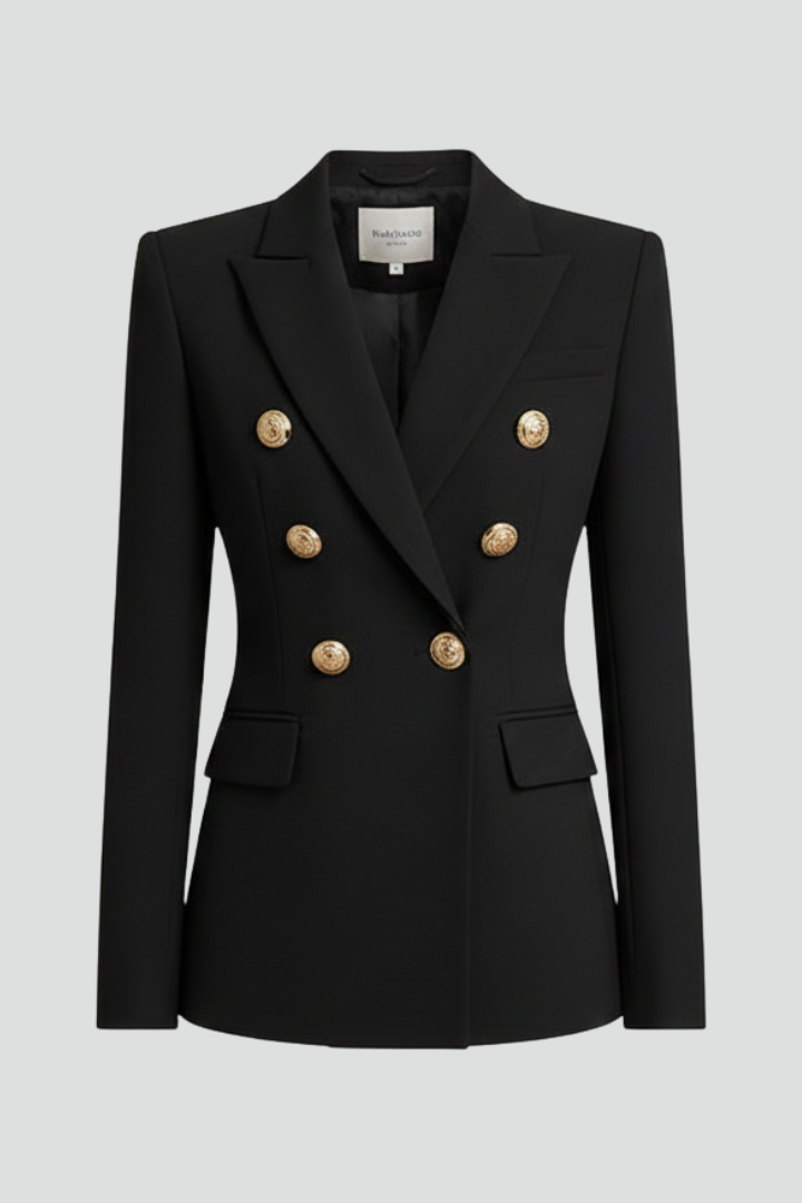 Blazer Doble Botonadura con Detalles Botones Dorados | Mujer Formal