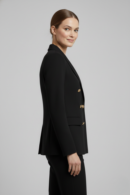 Blazer Doble Botonadura con Detalles Botones Dorados | Mujer Formal
