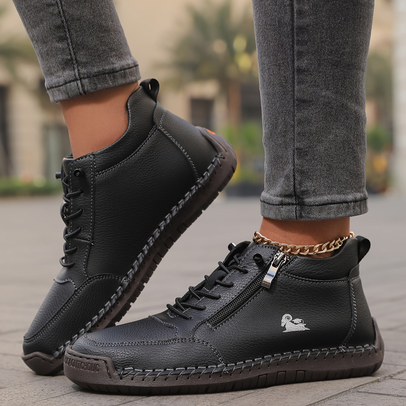 Zapatillas ortopédicas femeninas con cremallera, ligeras y cómodas