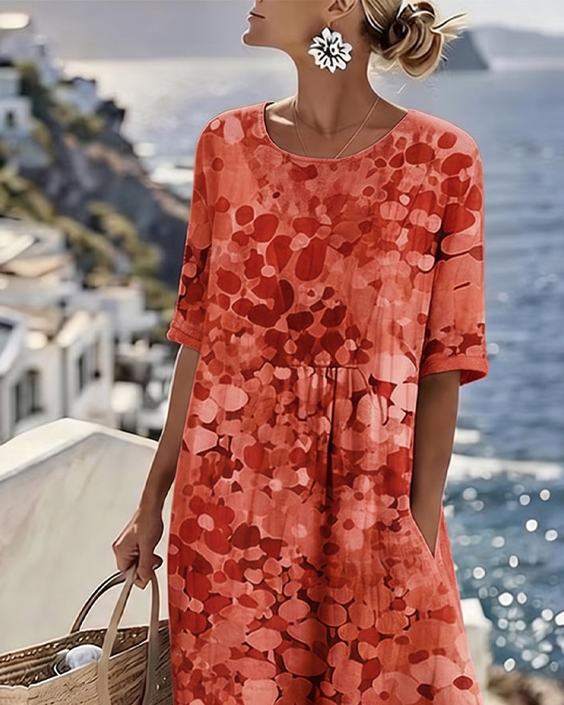 Miriam | Vestido Fluido con Estampado Botánico para Mujer de Verano en Jardín