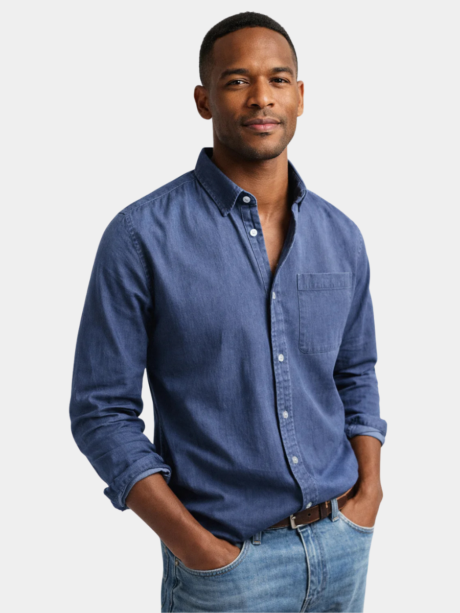 Camisa de lino con botones para hombre - fresca y elegante