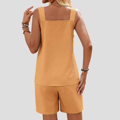 Conjunto de shorts con detalle de anillo para mujer