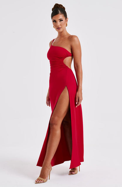 Vestido maxi con encaje y espalda descubierta para mujer, elegante para fiesta