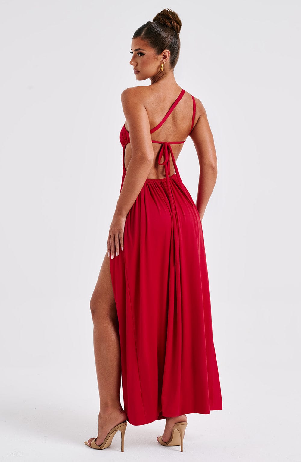 Vestido maxi con encaje y espalda descubierta para mujer, elegante para fiesta